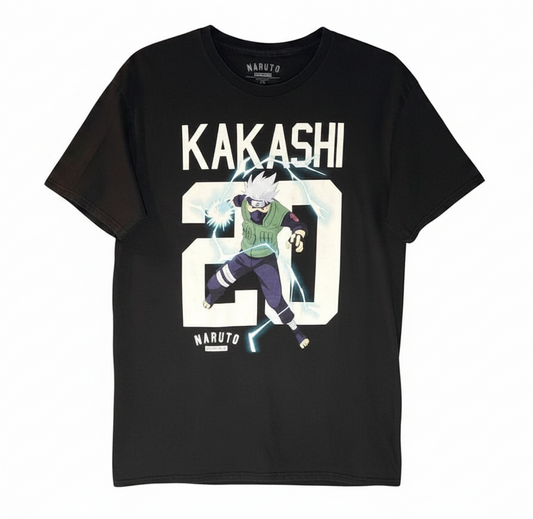Velouria Vintage black 100% cotton Naruto Shippuden Kakashi 20 graphic t-shirt from 2007