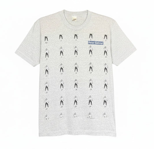 Velouria Vintage 1987 Peter Gabriel Man Chicken graphic t-shirt in grey cotton blend